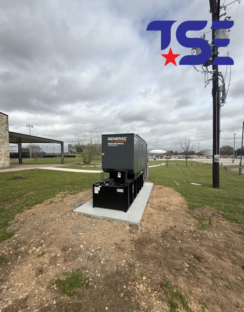 Generac industrial generator on a new concrete pad
