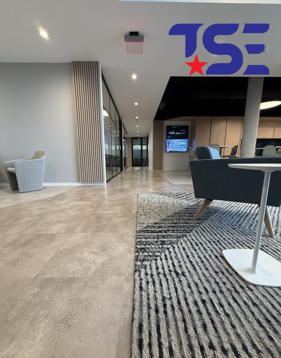 Completed office reception area